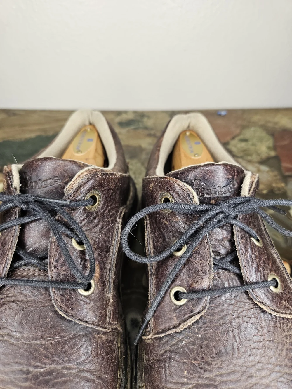 Dr Martens Mens Brown Pebbled Leather Lace Up Casual Oxford Shoes US Men Size 10